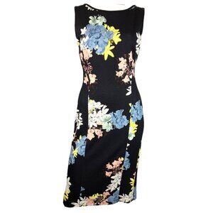 8 Erdem Cotton Fitted Bodycon Botanical Floral Dress Sleeveless Stretch